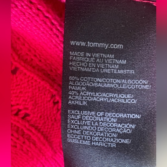 Tommy Hilfiger Button Up Red Pink Barbie Lids Knitted Cardigan Kids size 4-5 - Picture 7 of 8